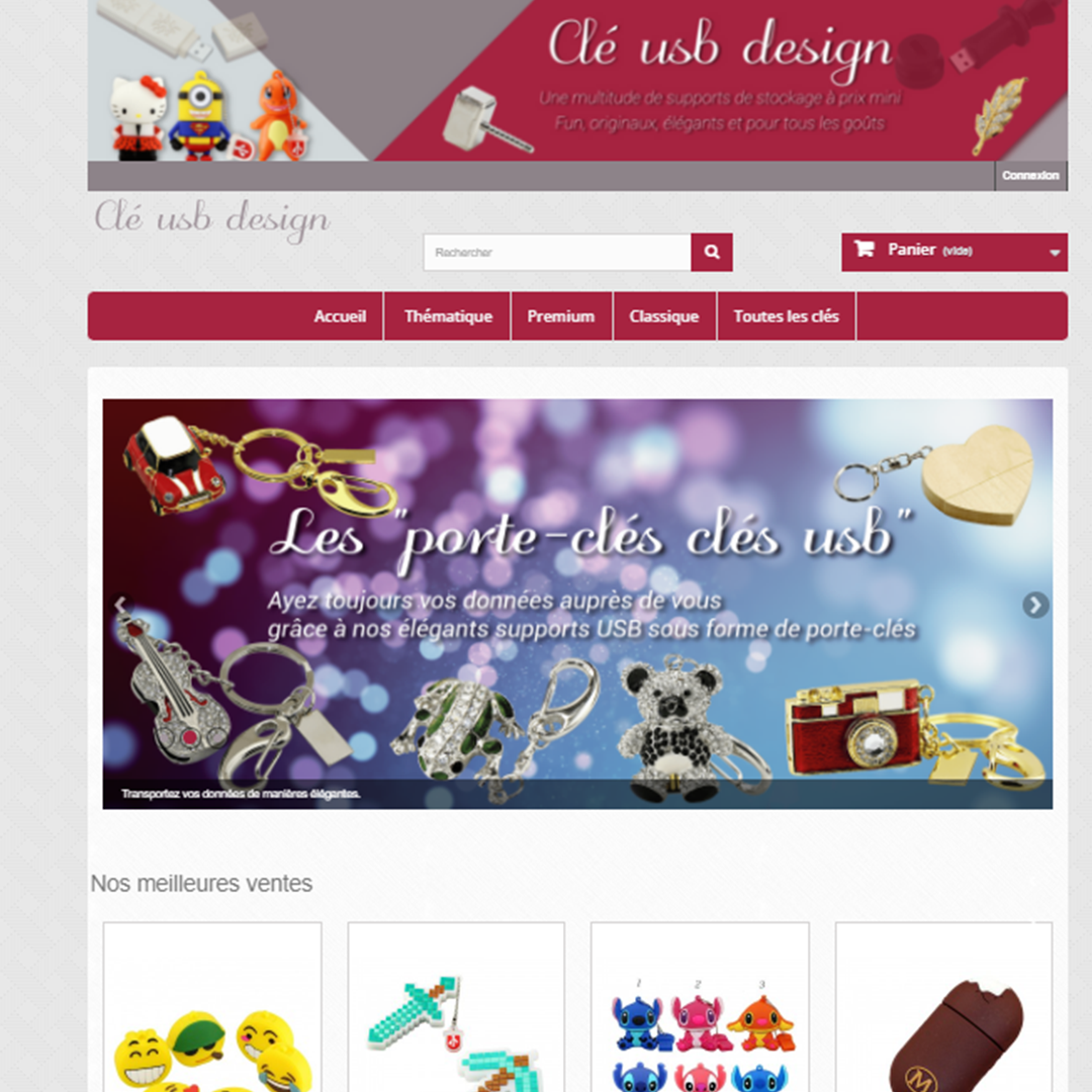 Clé Usb Design : site e-commerce Prestashop